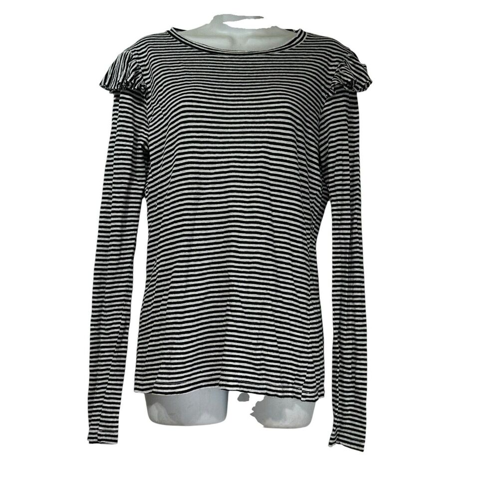 Frame Denim Linen Stripe Long Sleeve blouse Shirt Top Size XS